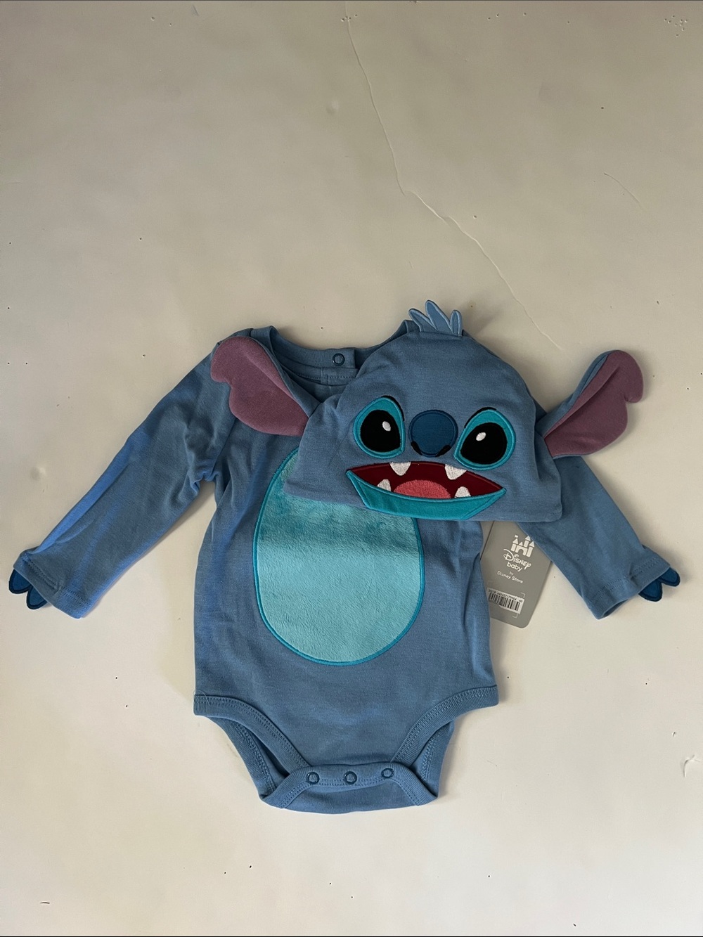 Disney Blue Stitch Hooded One-Piece Costume Bodysuit